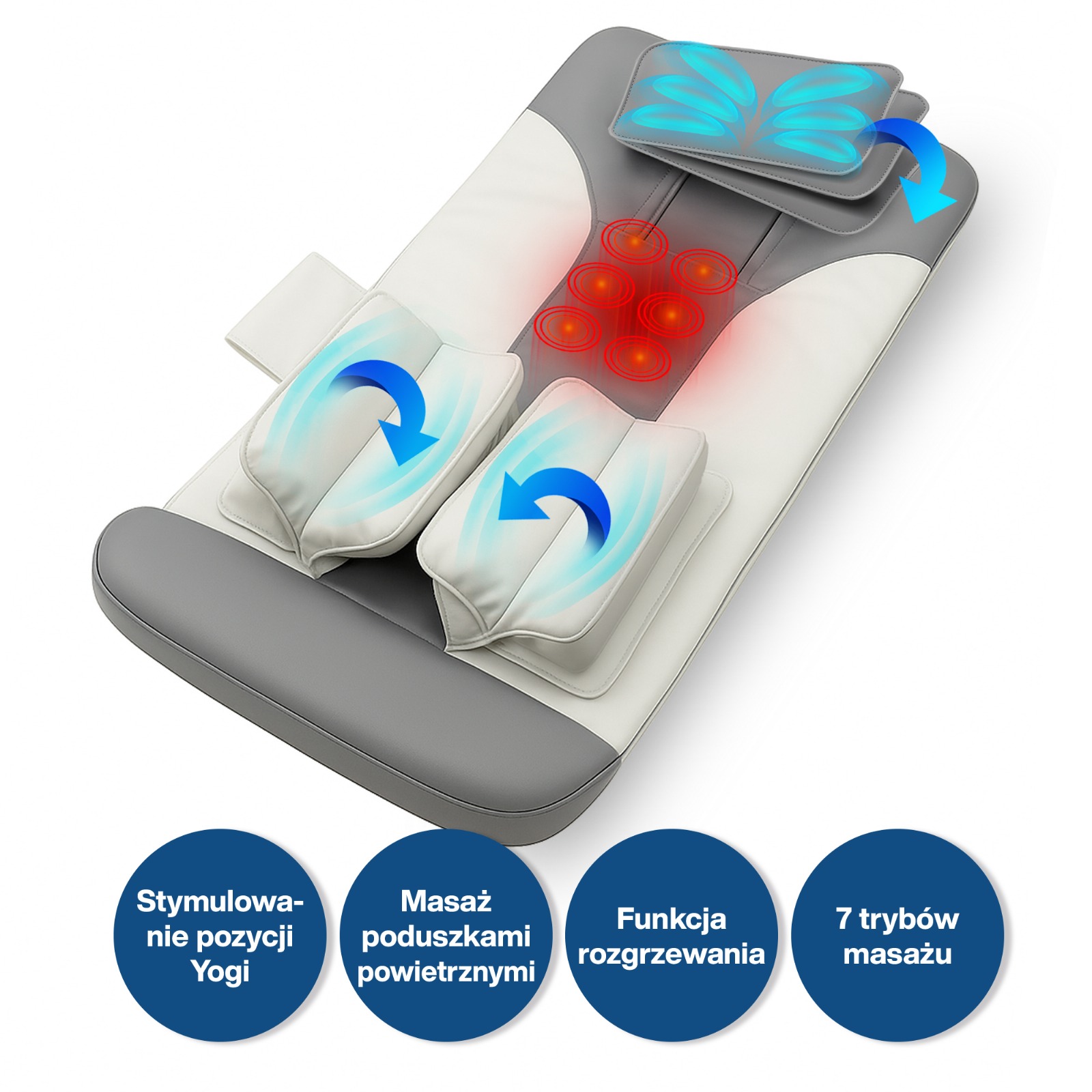 Medivon Yoga - mata masująca, wielostrefowy masażer ugniatający, masażer Shiatsu - obrazek 2