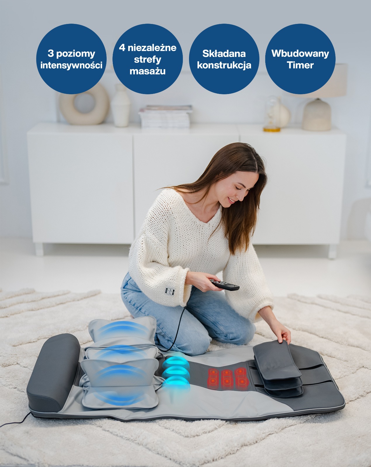 Medivon Yoga - mata masująca, wielostrefowy masażer ugniatający, masażer Shiatsu - obrazek 5