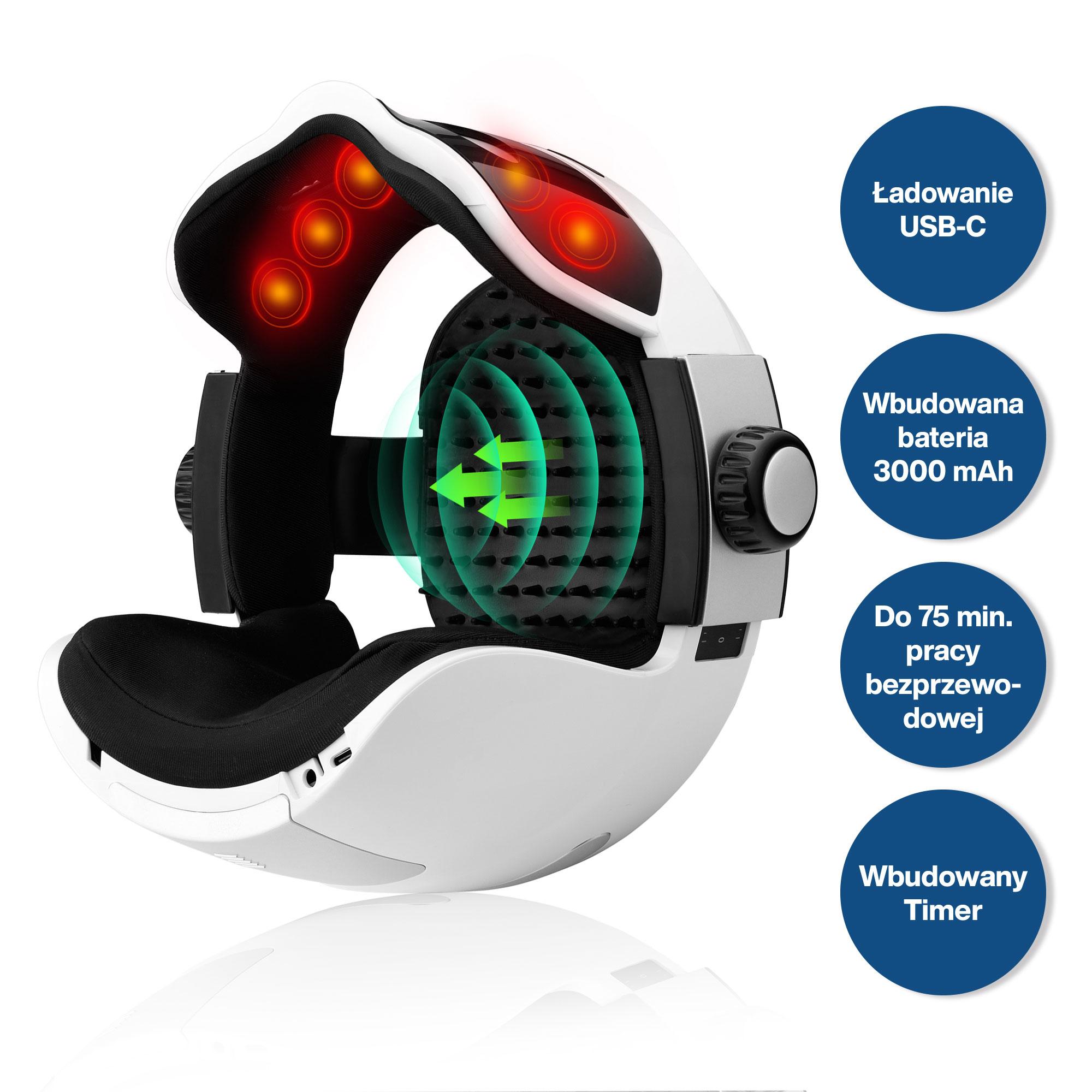 Medivon Hebe - masażer głowy, ciała i oczu, masażer akupresurowy, wibracyjny i powietrzny - obrazek 4