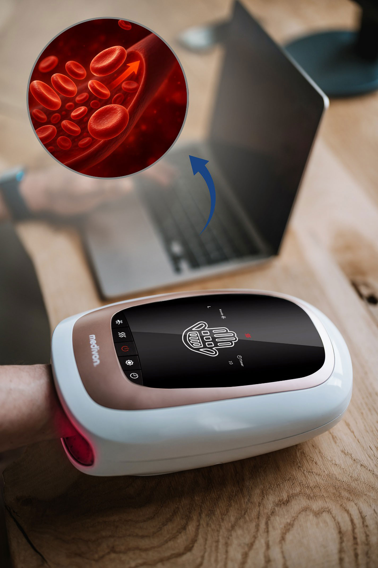 Medivon Hand LUX - pneumatyczny masażer dłoni i nadgarstków - obrazek 6