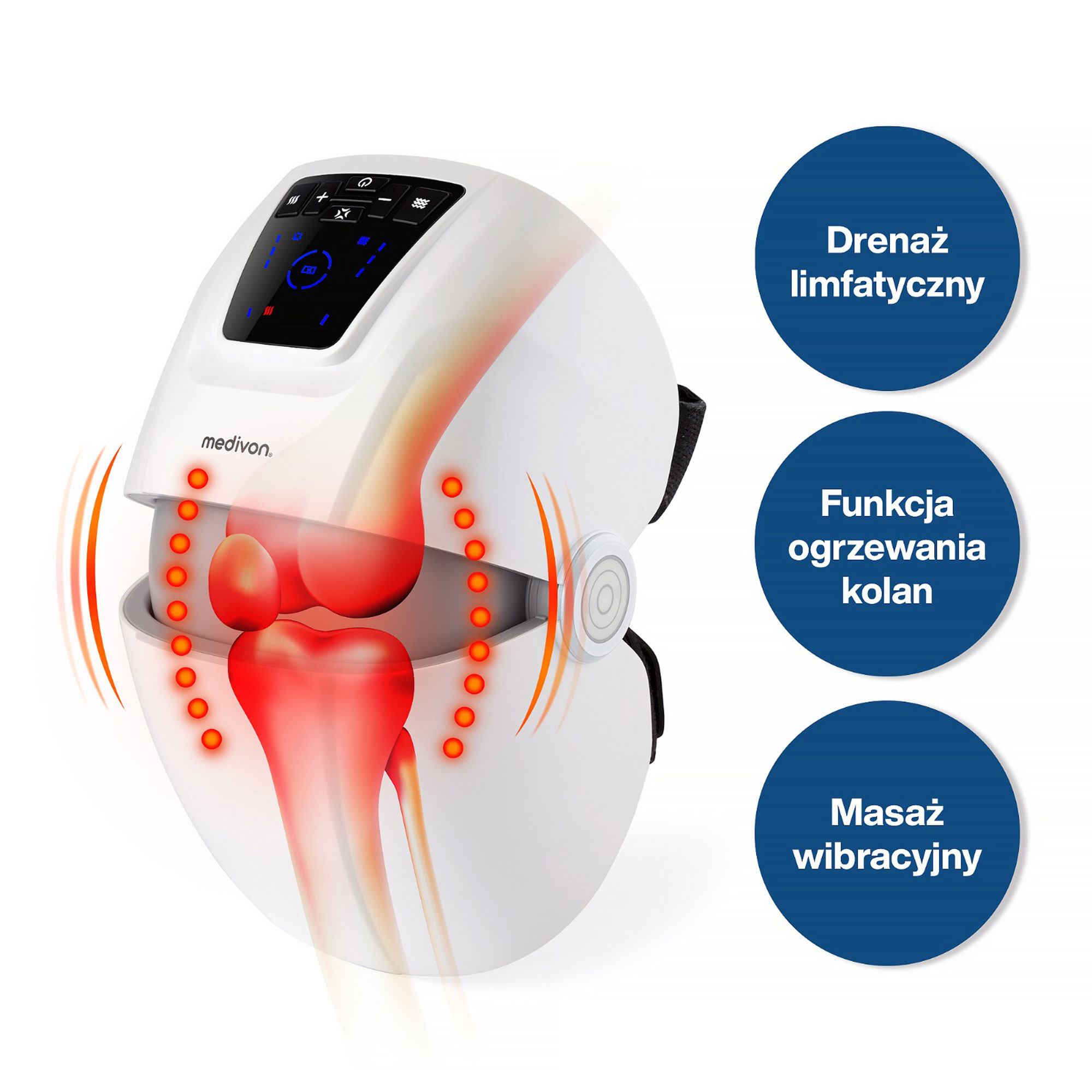 Medivon Knee PRO - uciskowy masażer kolan i łokci, masażer wibracyjny - obrazek 4